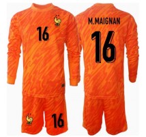 Francja Mike Maignan #16 Bramkarskie Koszulka Wyjazdowa dzieci ME 2024 Długi Rękaw (+ krótkie spodenki)
